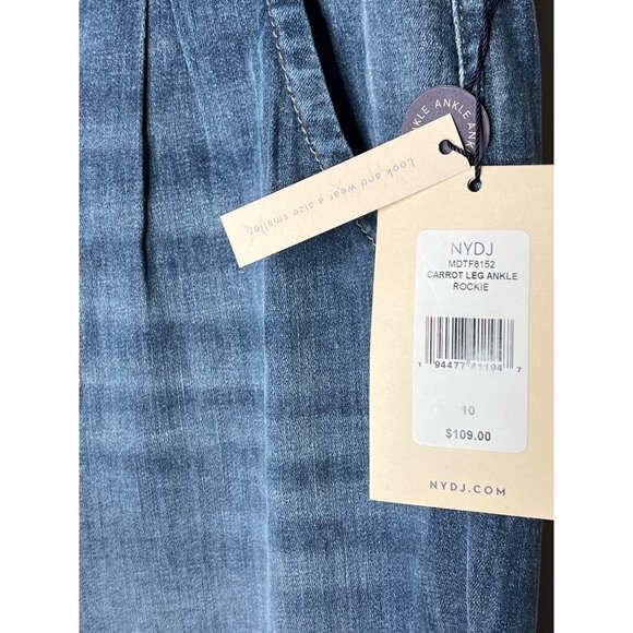 NYDJ Rockie Jeans Blue Carrot Leg Ankle Slimming Stretch Denim NWT Size 10 - Picture 7 of 14